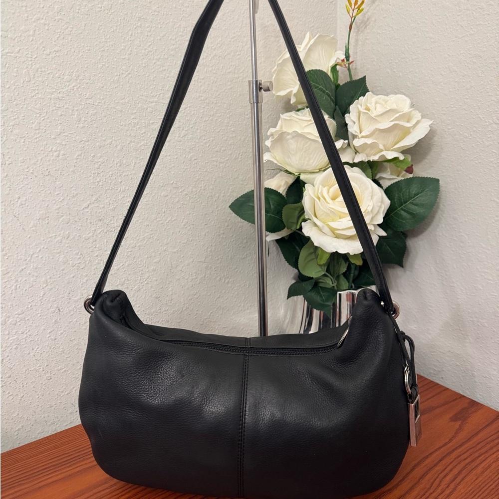 Rolfs Black Hobo Bag with Leather Finish